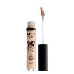 NYX PROFESSIONAL MAKEUP Can't Stop Won't Stop Contour Concealer, 24h Full Coverage Matte Finish - Vanilla (0.11 Fl Oz (Pack of 1))