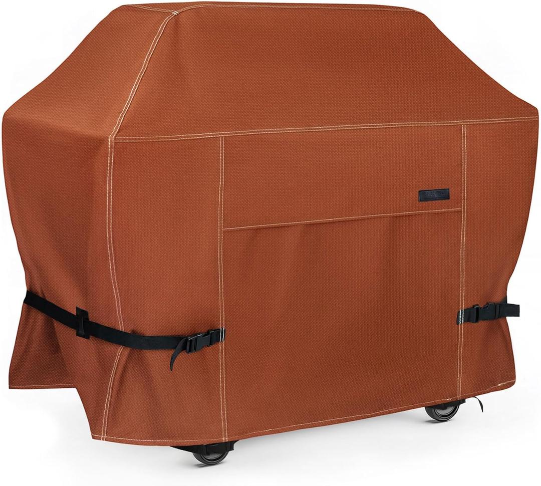 NettyPro Grill Cover for Outdoor Grill 60 inch Waterproof Heavy Duty Gas BBQ Cover for Outside Weber, Char-Broil, Brinkmann, Jenn Air, Nexgrill 3-4 Burners Barbecue, Brown