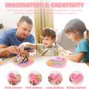 Sensory Activity Board Sensory Toys for Kids Calming Fidget Toy for Stress Relief,Anxiety,ADHD,Silent & Mess-Free,Autism Sensorys Products for Kids 3+ & Adults,Travel Activity Toys (Pink Heart Shape)