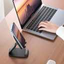 Lamicall Cell Phone Stand for Desk - [Height Adjustable] Foldable Mobile Phone Holder, Portable Stand for iPhone 17 16 15 14 13 12 11 Pro Max Plus Air, Galaxy S25, Office Gift Mothers Day Accessories