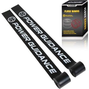 POWER GUIDANCE Muscle Floss Bands - Compression Bands - Mobility & Recovery Bands - for Improving Movement, Increasing Circulation & Reducing Soreness (2 Black - Medium Resistance)