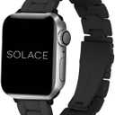 Solace Bands Lightweight Perma Watch Band - Universal Fit for Apple Watch Bands for Women and Men, iWatch Bands for 38mm 40mm 41mm, SE and Series Series 10 9 8 7 6 5 4 3 2 1 (Matte Solid) (38/40/41mm, Black/Black Hardware)