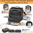Nail Polish Organizer Holds 105 Bottles, Extra Large Capacity with 3 Removable, Pouches Portable Manicurist Travel Bag for Manicure Tools, Nail Lamp, Black