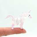 Unicorn Tiny Figurines Fancy Animals Hand Blown Glass Art Collectible Gift Home Dcor (Pink)