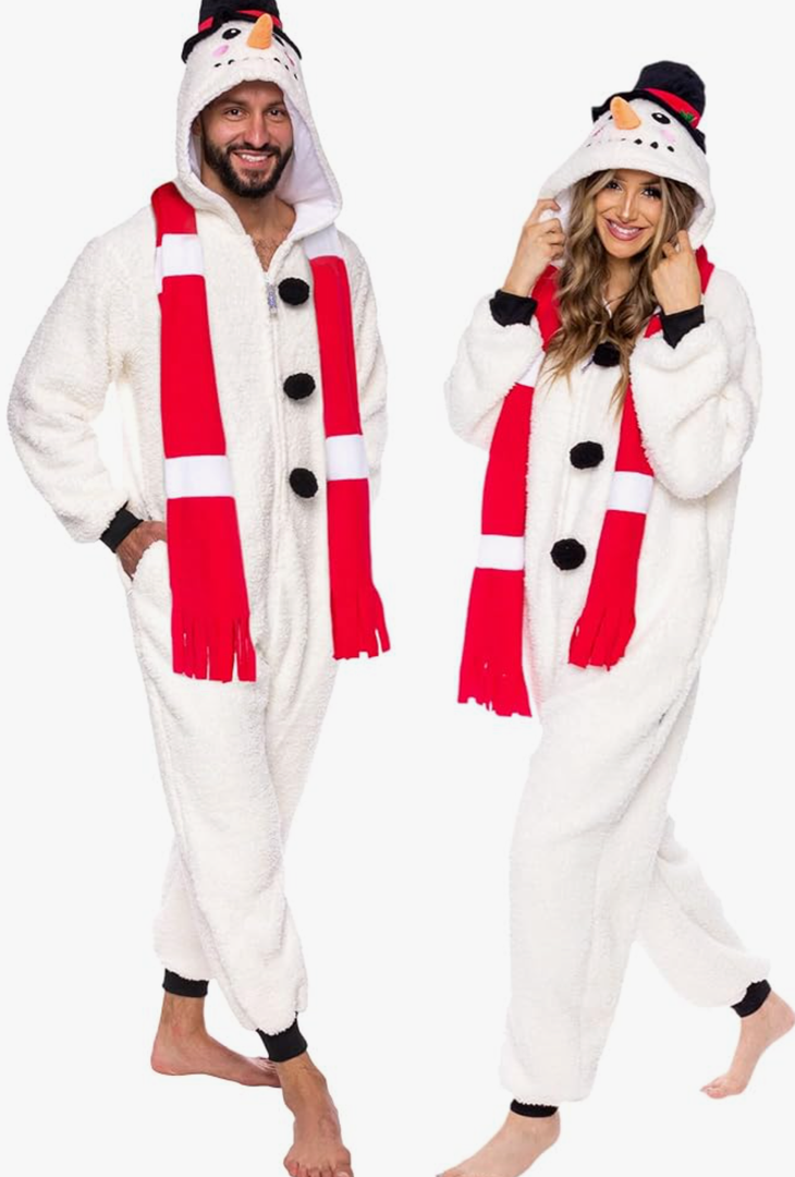 Funziez! Slim Fit Sherpa Adult Onesie - Animal Halloween Costume - Plush One Piece Cosplay Suit for Women and Men, M