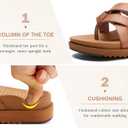 KuaiLu Womens Dressy Orthotic Flip Flops Ladies Yoga Memory Foam Summer Pool Beach Slip on Plantar Fasciitis Arch Support Khaki 9.5