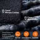 Electric Heated Throw Blanket - Faux Fur Sherpa 50"x60" Fast Heating Bed Blankets Throw with 6 Heating Levels & 4 Hours Auto Off, Over-Heat Protection ETL, Black