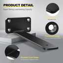 12 Pack - 6 inch Black Hidden L Shelf Bracket (1/5 Inch Thicked) Iron Floating Shelf Brackets Rustic Industrial Metal Brackets for Shelf Support