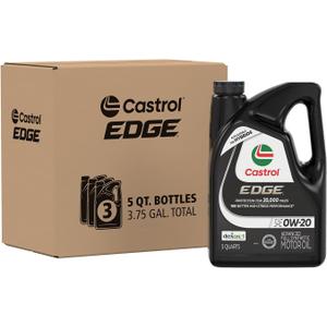 Castrol EDGE 0W-20 Advanced Full Synthetic Motor Oil, 5 Quarts, Pack of 3 (EXP 08/19/26)