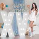 Marquee Numbers 15th Birthday Decorations: Large 15 Light up Letters 4 Feet Tall for Girls Boys White Quinceaera Anniversary Party Decor Big Backdrop Foam Cardboard Balloon Frame Letter XV