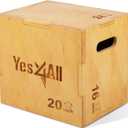 Yes4All Plyo Box, 3-in-1 Wooden Box Jumps for Home Gym (16in), 450 lbs Boxes Step Up with Smooth Edges & Wide Built-in Handles for Jumping, Strength Training, Lunges, Squats, Dips, 24" x 20" x 16"