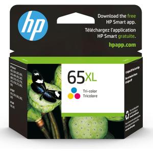 HP 65XL Tri-Color High-Yield Ink Cartridge | Works with AMP 100, DeskJet 2600, 3700; Envy 5000 | Eligible for Instant Ink | N9K03AN