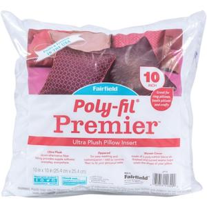 Poly-fil Premier Ultra Plush Insert Travel Pillows and Home Decor, 10 x 10-Inch, White