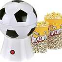 Mini Hot Air Popcorn Maker, Soccer/Basketball/Volleyball Style Popcorn Machine, Healthy Popcorn Suitable for Family Cinema Party,Football