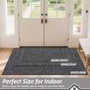 BEQHAUSE Dirt Trapper Door Mat 20" x 48", Non-Slip Washable Doormats Entrance Mat, Dirt Resistant and Absorbent Welcome Mat, Low Profile Floor Mats for Front Back Door and Entryway, Charcoal