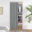 100% Blackout Privacy Door Curtain for Doorway, Magnetic Door Curtain for Closet & Hallway, 1 Panel, W45 x L80, Gray
