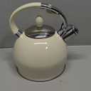 Tea Kettle for Stovetop Induction Whistling Tea Kettles 2.64 Quart Retro Food Grade Stainless Steel Teapots with Cool Touch Handle Cream