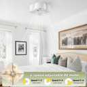 Caged Ceiling Fan with Light, Boho Flush Mount Ceiling Fan with Lights Remote Control, Rattan with 6 Speeds for Bedroom, Living Room, Foyer, Nursery, 20 inch
