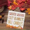 2 x Fall Home Decor, Autumn Wooden Sign Decor Desk Sign Sweater Weather Wooden Block Sign Rustic Home Shelf Wall Decoration