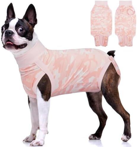 BRKURLEG Recovery Suit for Dogs After Surgery,Surgery Recovery Suit for Dogs Cats Female Male, Dog Onesie for Surgery for Abdominal Wounds Recovery Shirt, Substitute E-Collar & Cone(Pink, M)