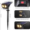 Flacchi Solar Lights Outdoor Waterproof - 2 Lighting Modes Solar Powered Garden Yard Spot Lights for Outside Landscape (Warm White, 4 Pack)