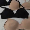 4 Pack Wirefree Bra - Women's Flexible Soft Foam Wireless No Wire Soft Pad T Shirt Bra Value Pack ((36) 36B, Black/Nude)
