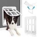 PETLESO Dog Door for Sliding Door, Lockable Dog Screen Door with Magnetic Closure Easy Install Pet Door for Dogs Cats, 11.2"x14.4" White