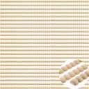 Nuanchu 24 Pcs Decorative Beaded Wood Trim Half Wooden Beads Trim Molding 15. 75 Inch Unfinished 3D Decorative Bead Pearl Wood Molding Cute DIY for Home Wall Cabinet Shelf Window Door (14 mm)