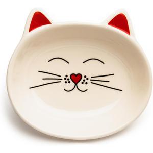 Park Life Designs Oscar Cat Dish - Feeding Bowls - Cat Shaped Food and Water Bowls for Cats (Cream)