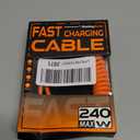 chubbycable Curly Chubby 240W Coiled USB C Fast Charging Cable Durable Braided Charger Cord for Car Compatible with iPhone 17-15 Series iPad, Orange, Type-C to Type-C, 2.13FT-6.56FT