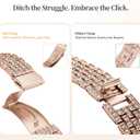 wutwuk Diamond Band with Bling Case Compatible with Apple Watch Bands for Women 42mm, Sparkly Metal Strap with Crystal Protective Bumper for iWatch Series 11 10, 42mm Rose Gold