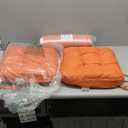 Chair Cushions for Dining Chairs, Dining Chair Cushions, Tufted Indoor Chair Pads with Ties & Non Slip Backing, Seat Cushions for Kitchen Chairs 16.5 x 16.5 x 3.5, Set of 4, Orange