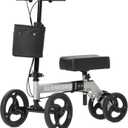 ELENKER Steerable Knee Walker Deluxe Medical Scooter for Foot Injuries Compact Crutches Alternative Light Sliver