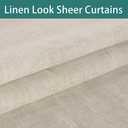 LORDTEX Burlap Linen Look Outdoor Curtain for Patio - 2 Panels Waterproof Tab Top Sheer Curtains for Pergola, Porch, Cabana and Gazebo Indoor/Outdoor Voile Sheer Drapes, 52 x 95 Inch, Linen