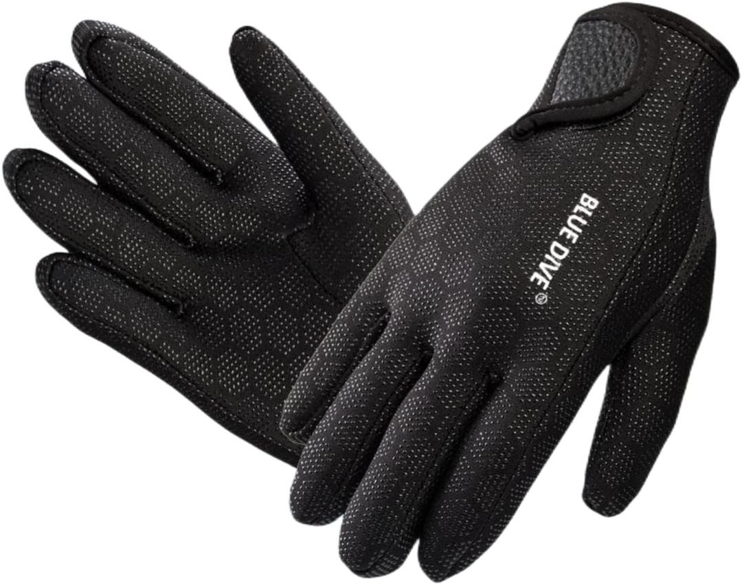 1.5MM Surf Snorkeling Float Swimming Neoprene Skid-Proof Wetsuit Diving Gloves (Small, black)