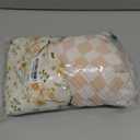 LifeTree Muslin Swaddle Blankets for Baby Girl, 2-Pack 70% Viscose from Bamboo and 30% Cotton Large Swaddle Blankets (47" x 47"), Floral & Dusty Pink Checkered