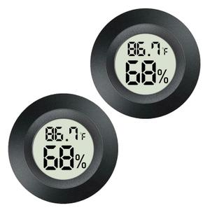 2 Pack Mini Digital Hygrometer Gauge Indoor Thermometer, LCD Monitor Temperature Outdoor Humidity Meter for Greenhouse Jars Incubators Guitar Case, Fahrenheit () or Celsius()