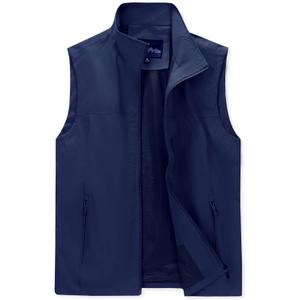 MOHEEN Mens Vests Outerwear Windproof Lightweight Softshell Vests Sports Sleeveless Jacket for Golf Hiking Fishing Running (XX-Large, Navy)