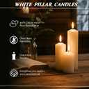 18 Pcs White Pillar Candles Bulk Set Hurricane Candles2x3 2x4 2x6 Inch - 12 Each Size Dripless Unscented Smokeless Gives You a Better Atmosphere When Organizing an Event Party.