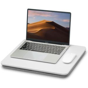ZEAPTAC Portable Lap Laptop Desk with Pillow Cushion, Fits up to 15.6 inch Laptop, Lap Stand for Bed & Couch & Carpet, Book Tablet/Drawing Board/Computer Laptop Stand - White