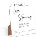 Love Stories Wedding Sign, Minimalist White Arch Sign, Wedding Accessories for Reception, Party Supplies And Decorations for Bridal Shower Activities, Engagement Event, Bachelorette Party, 10