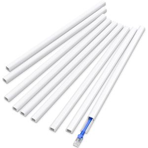 Delamu 128in Cord Hider for 1 Cord, Self-Adhesive Cord Covers for Wires on Wall, Easier Install Wire Covers for Cords on Wall, Cable Wire Hider, Cable Cover Management Raceway, W0.48 H0.3in, White