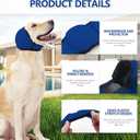 JOHNBOLIN Dog Ear Muffs & No Shake Ear Wrap for Hematoma, Bathing, Drying & Noise Anxiety Relief - Elastic Waterproof Ear Protector with Calming Hoodie Design for Grooming (Blue, M)