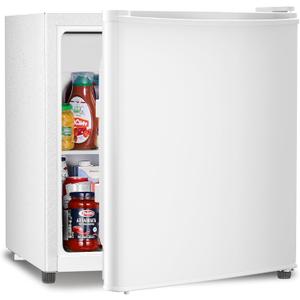 Antarctic Star Mini Fridge Compact Refrigerator with Freezer, Single Reversible Door, Dorm Fridge, Wire Shelf, Defrost Button, for Bedroom, Office, Garage, 1.7 Cu. Ft, White