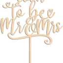 Soon to Be Mr & Mrs Wedding Cake Topper - Wooden Bride Shower Cake Decoration for Bride and Groom, Just Married, Wedding/Engagement Party Supplies