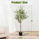 4FT Artificial Olive Tree Indoor, Tall Faux Olive Tree with Pot&Basket, Large Fake Olive Tree with Realistic 576 Silk Leaves and 32 Fruits for Living Room Home Office Decor