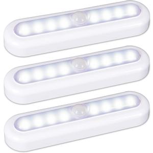 STAR-SPANGLED 3 Pack 7 Motion Sensor Lights Indoor Battery Operated, Stick on LED Light for Closet, Stairs, Under Cabinet, Cool White