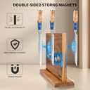 Magnetic Knife Block,Acacia Wood And Resin Kitchen Magnetic Knife HolderEquipped with strong magnets,Multifunctional Double Side Knife Storage Organizer for Kitchen Counter Gifts for new home
