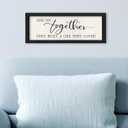 LuZhiQiang Master Bedroom Above Bed And So Together They Built A Life They Loved Farmhouse Wall Decor 16"6" Rustic Home Sign Small Wood Framed for Over Bed Hanging Wall Art (Black)