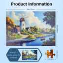 1000 Pieces Jigsaw Puzzles for Adults 1000-Pieces Puzzles Jigsaw Puzzles Impossible Hard Difficult Challenging Puzzles for Teens Windmill Town Garden Forest River Landscape Puzzle 28 x 20 inch